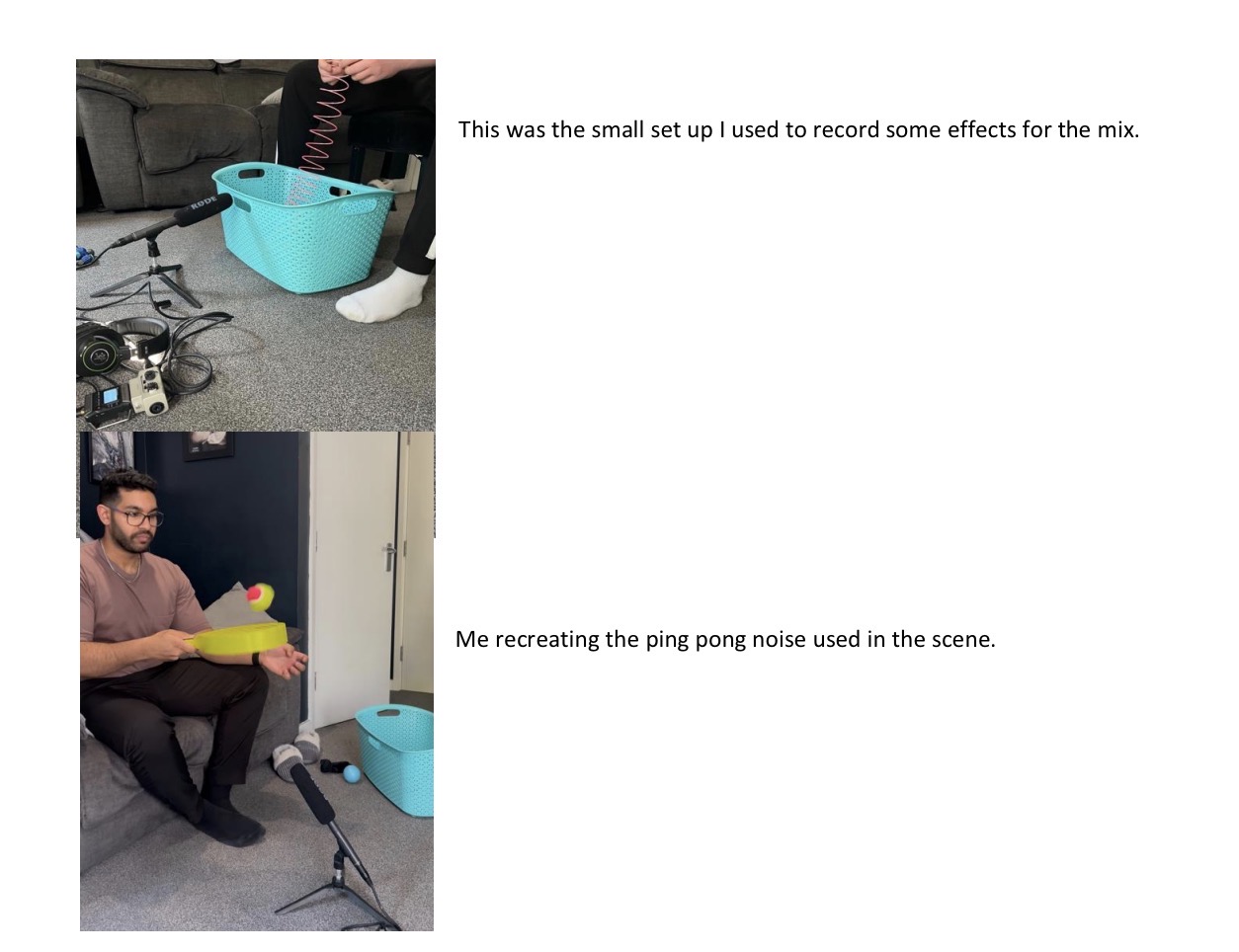 Foley recording setup for WALL·E redesign